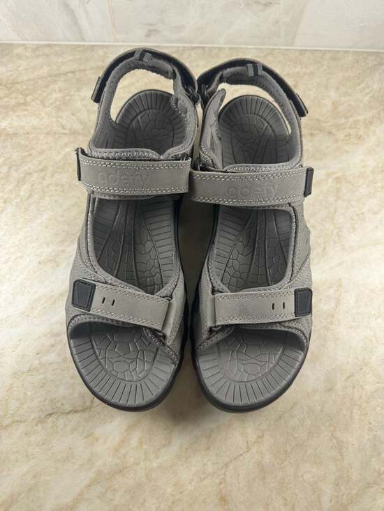 GDEFY VersoShock Hiking Sandals Mens 10 Gray Leather Comfort Outdoor Trail